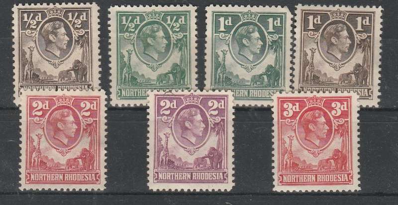 NORTHERN RHODESIA 1938 ISSUE SELECTION MINT* LOOK SCAN