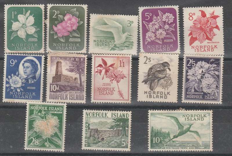 NORFOLK ISLAND 1959 ISSUE SG#24/36 FULL SET MINT* C/VR920.00 LOOK SCAN X 2