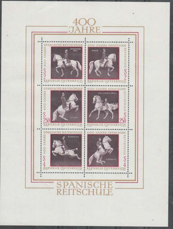 AUSTRIA MINI SHEET 1972 ISSUE HORSES MINT** POST OFFICE FRESH LOOK SCAN