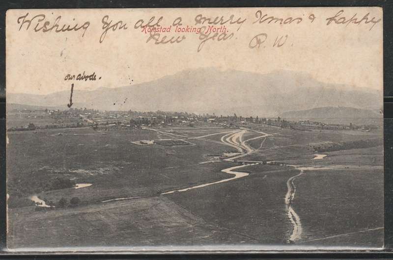 POST CARD SHOWING KOKSTAD LOOKING NORTH INTER-PROVINCIAL LOOK SCAN X 2