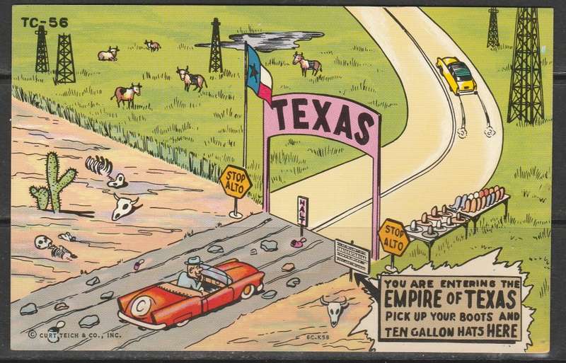 A SUPER COLOUR POST CARD EMPIRE OF TEXAS MINT LOOK SCAN
