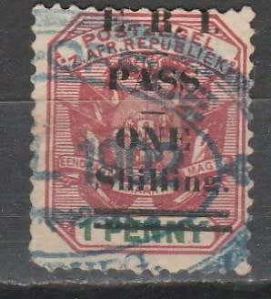TRANSVAAL OVERPRINTED 1s E.R.I. PASS AND SCARCE F.U. LOOK SCAN X 2