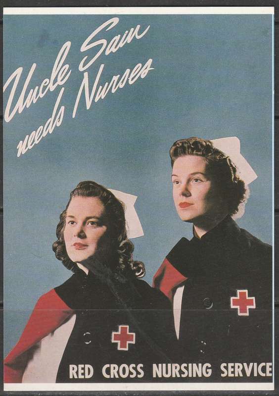 A PICTURE POST CARD UNCLE SAM NEEDS NURSES MINT LOOK SCAN