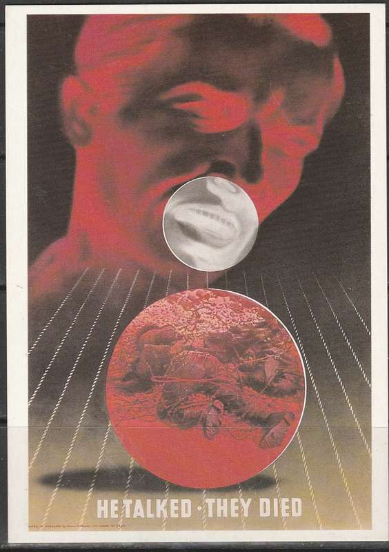A PICTURE POST CARD WWII HE TALKED THEY DIED LOOK SCAN