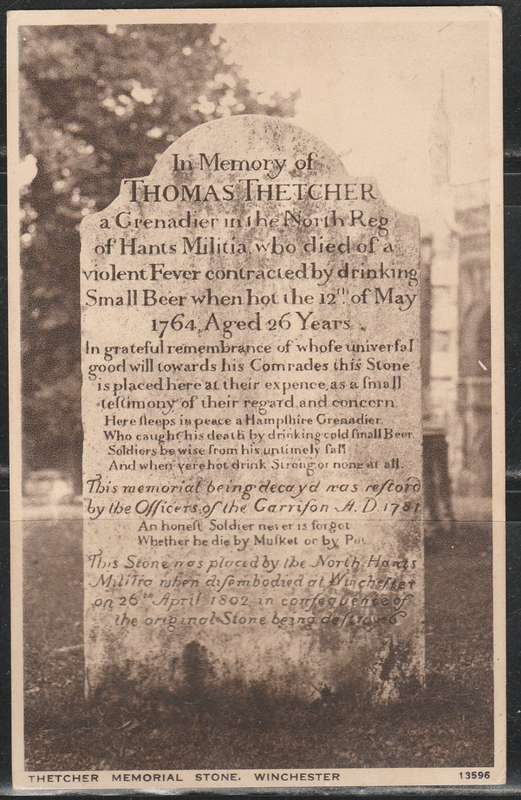 A PICTURE POST CARD SHOWING THETCHER MEMORIAL STONE WINCHESTER MINT LOOK SCAN