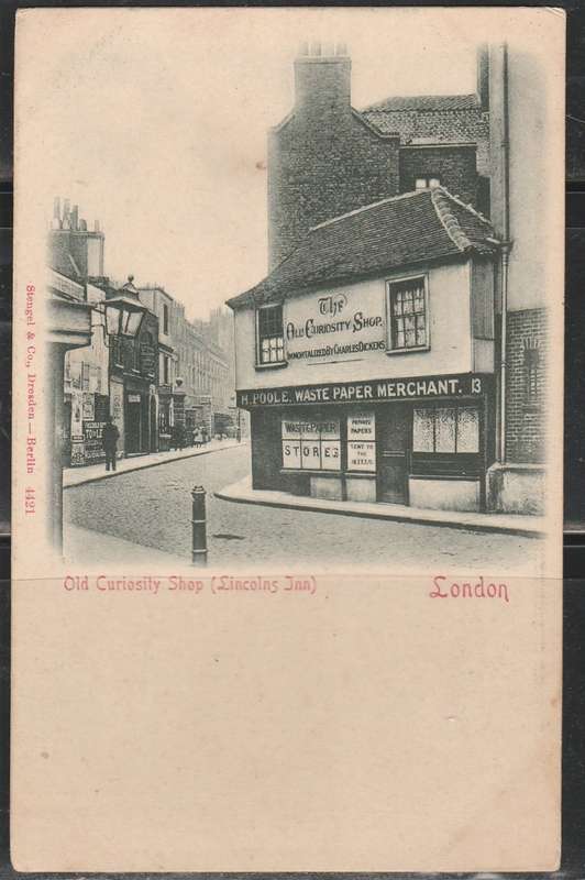 A PICTURE POST CARD SHOWING OLD CURIOSITY SHOP (LINCOLNS INN) LONDON LONDON MINT LOOK SCAN