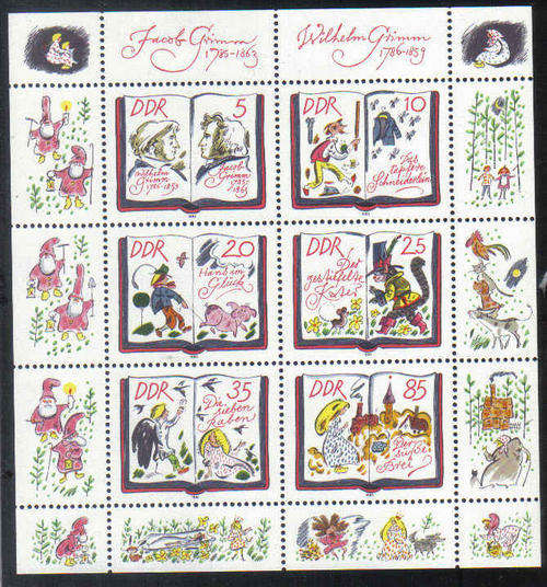 DDR Germany Mini Sheet Mint  Grim Brothers Celebrations!