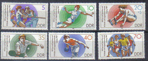 Germany DDR Set 1987 Sport On Stamps