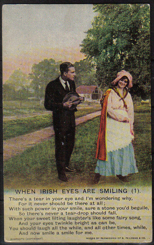 VINTAGE SONG CARDS FULL SET POST CARDS RARE "WHEN IRISH EYES ARE SMILING"  LOOK BELOW AT SCANS