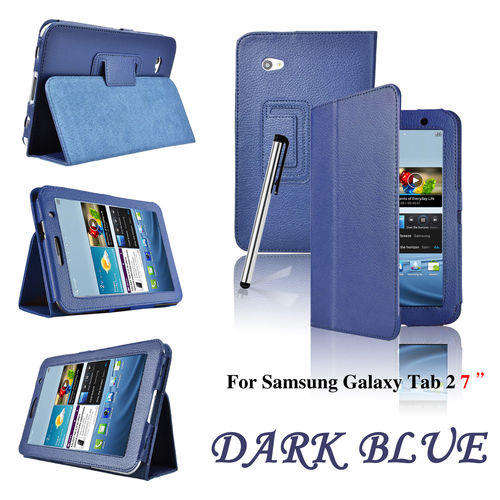 Samsung Galaxy Tab 2 7.0 P3100 P3110 7" inch case - Navy + Stylus pen