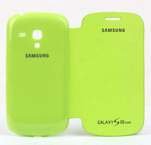 Flip case for Samsung Galaxy S3 mini I8190 + Screen protector  - Green
