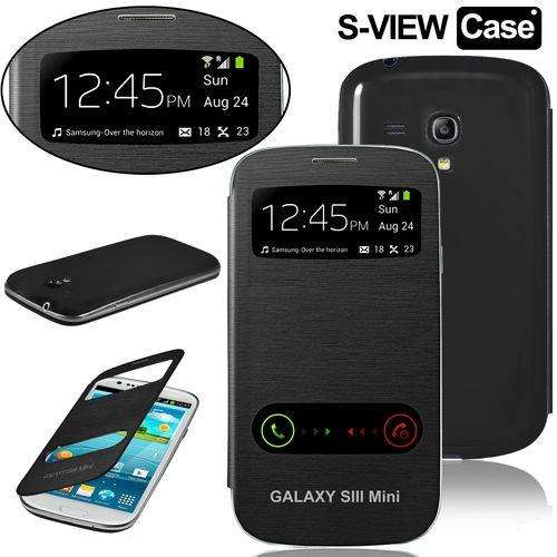 S View case for Samsung Galaxy S3 Mini - Black + screen protector