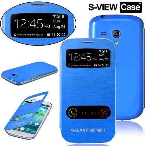 S View case for Samsung Galaxy S3 Mini - Sky Blue + screen protector