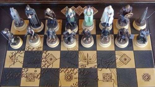Lord of the Rings Chess Set Collection  -  Painted Lead Figurines - Originating from London