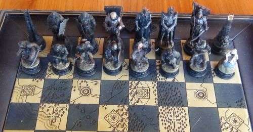 Lord of the Rings Chess Set Collection  -  Painted Lead Figurines - Originating from London