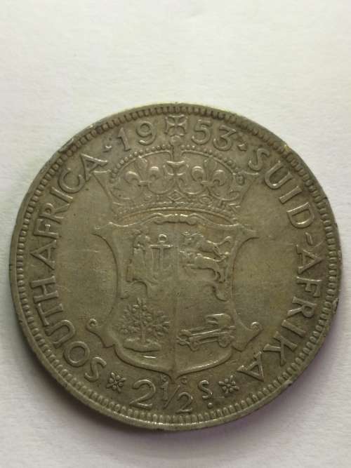 1953 two and a half shilling coin south africa