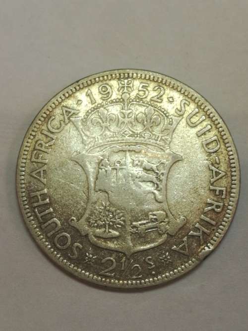 1952 TWO AND A HALF SHILLING UNION OF SA COIN .