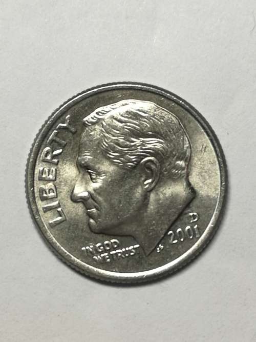 2001D rooseveld dime double die error coin see description for photos