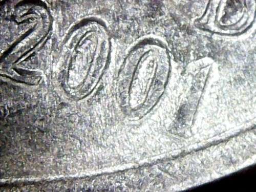 2001D rooseveld dime double die error coin see description for photos