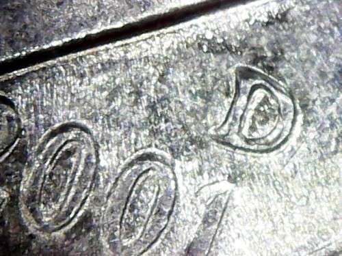 2001D rooseveld dime double die error coin see description for photos