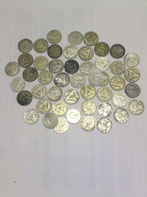 selection 3 pence coin lot union of sa 47 coins and one rhodesia and nyasaland 3 pence silver ..