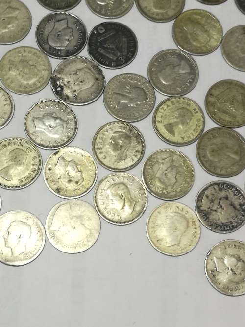 selection 3 pence coin lot union of sa 47 coins and one rhodesia and nyasaland 3 pence silver ..