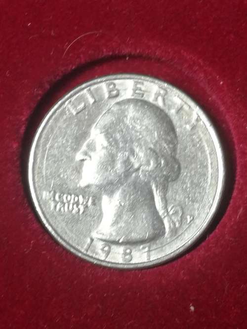 1987 P QUARTER DOLLAR USA ERROR COIN  REPUNCHED MINTMARK AND RIM ERROR