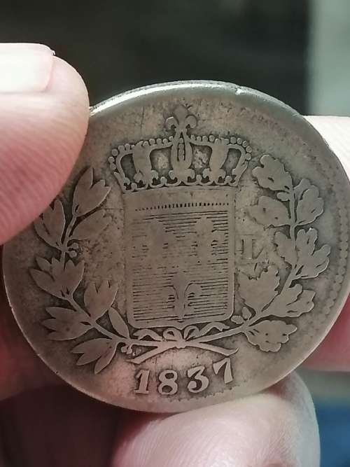 1837 italian states lucca 2 lire c#41, low mintage only 153,047 minted numista rarity index 85, rare