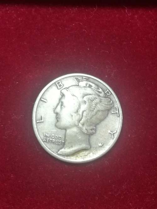 USA MERCURY DIME,REVERSE SIDE BLANK,AND WITH COUNTERPUNCHMARK,COULD BE A ERROR COIN