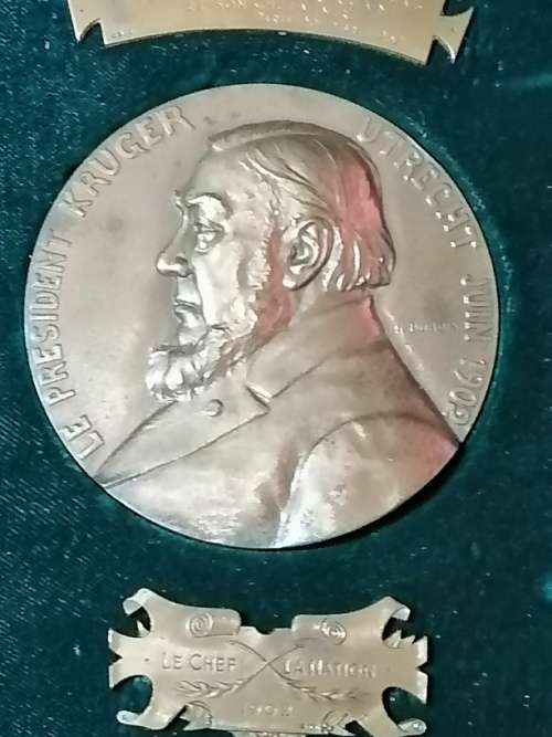 1902 STAY IN UTRECHT KRUGER MEDALLION, VERY RARE, NUMISTA RARITY INDEX 97,ONLY 200 MADE.