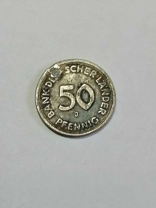 1949J 50 PFENNIG,BANK DE DEUTCH LANDER COIN