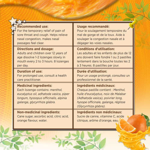 Herbion Naturals Cough Lozenges with Natural Orange Flavors, 25 Lozenges