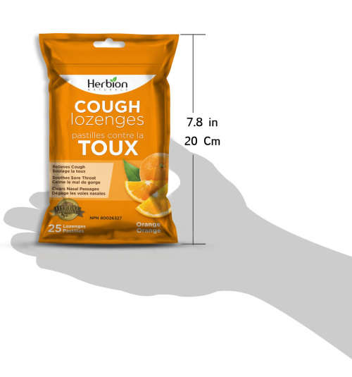 Herbion Naturals Cough Lozenges with Natural Orange Flavors, 25 Lozenges