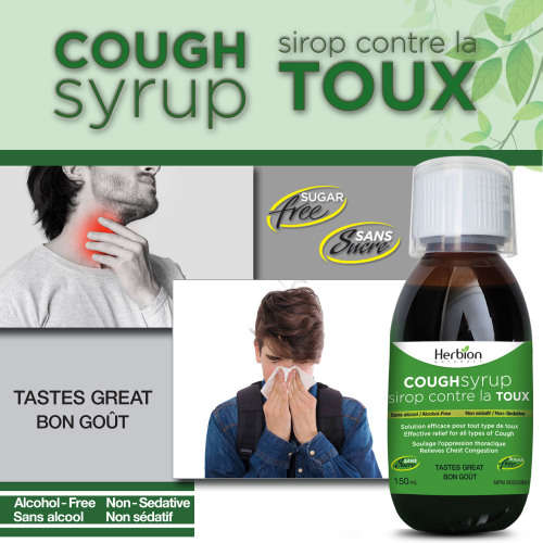 Herbion Naturals Sugar-Free Cough Syrup 5 fl oz - Effective Relief For All Types Of Cough