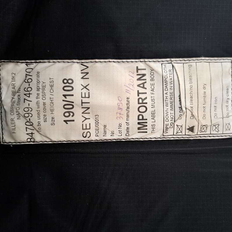 British MTP Osprey body armour cover with soft fillers