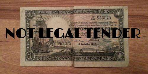1937 South African One Pound Note