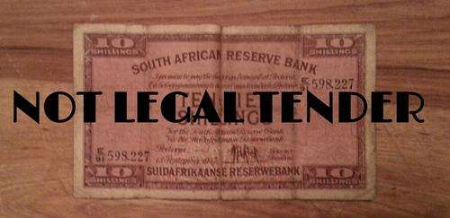 1947 South African Ten Shillings Note