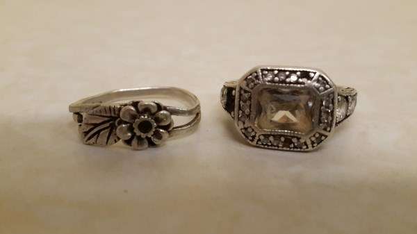 2 x Sterling Silver Rings for Repairs or Scrap
