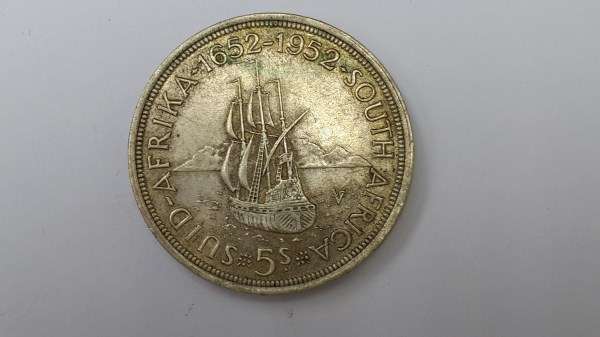 1652 - 1952 South African Silver 5 Shillings Coin!
