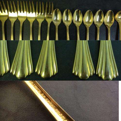 Set of 13 Eetrite 24CT Goldplated Cutlery