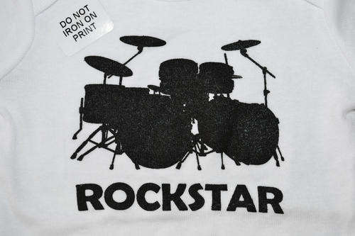 Baby Body Vest Rockstar White