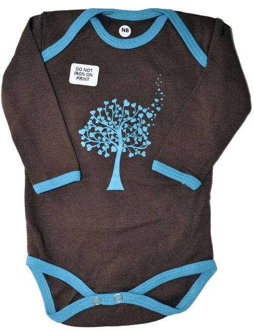 Long Sleeve "Onesie" Body Vest - Heart Tree (Size: 0/3 months )