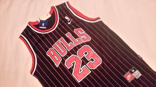 Chicago Bulls Michael Jordan Black with Red Pinstripe NBA Basketball Jersey with tags (NIKE #23)