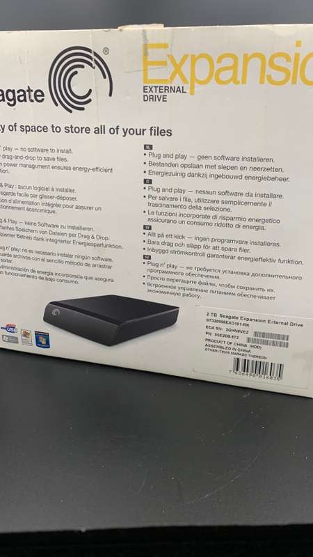 2TB Seagate Expansion External USB3.0 Desktop Hard Drive