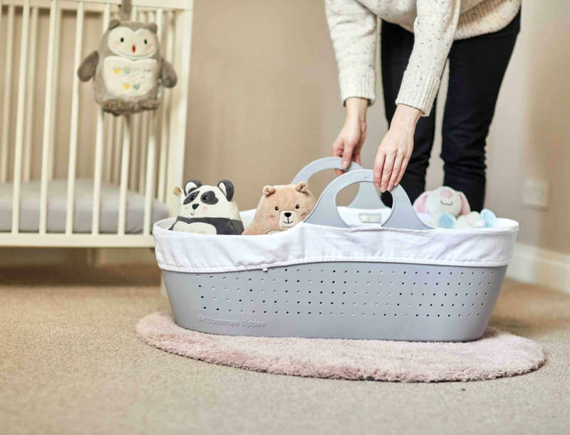New! Tommee Tippee Sleepee Basket & Stand  Classic Grey (No Box)