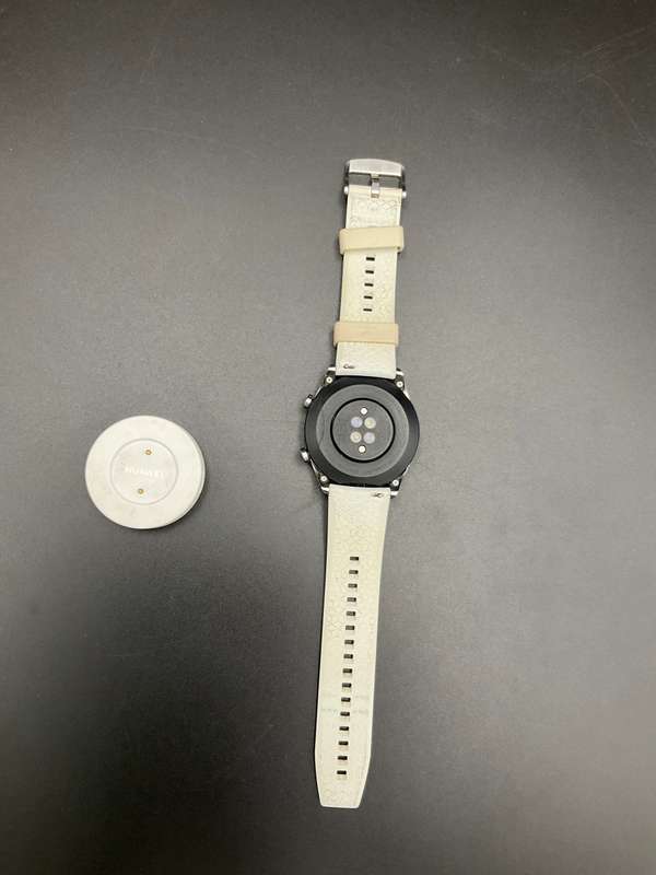Huawei Watch GT (ELA-B19) Smart Watch 42mm BT Version, Water Proof, White Band Elegant Edition