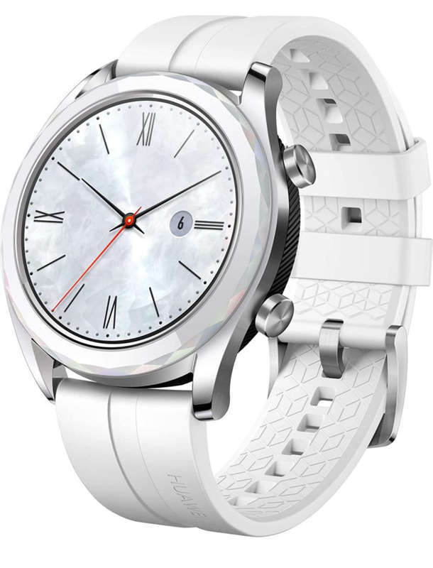 Huawei Watch GT (ELA-B19) Smart Watch 42mm BT Version, Water Proof, White Band Elegant Edition