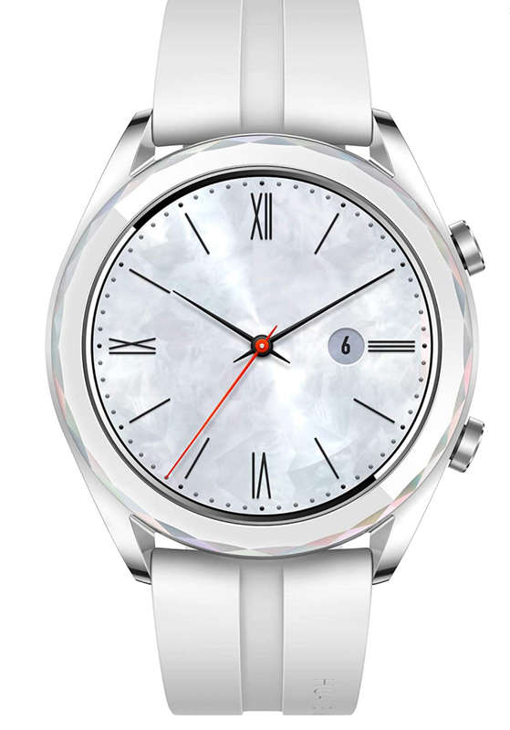 Huawei Watch GT (ELA-B19) Smart Watch 42mm BT Version, Water Proof, White Band Elegant Edition