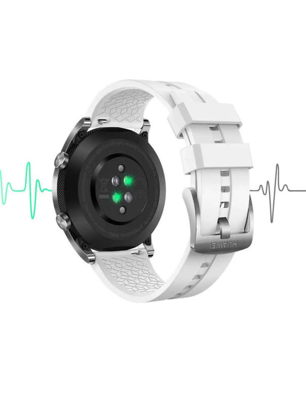 Huawei Watch GT (ELA-B19) Smart Watch 42mm BT Version, Water Proof, White Band Elegant Edition