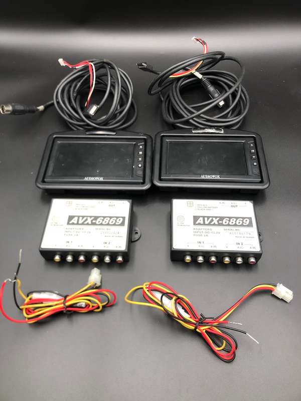 Set of 2 Audiovox LCM5620PKG 5 inch. Headrest Monitors